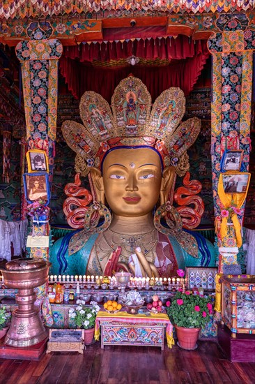 A statue of the Maitreya Buddha