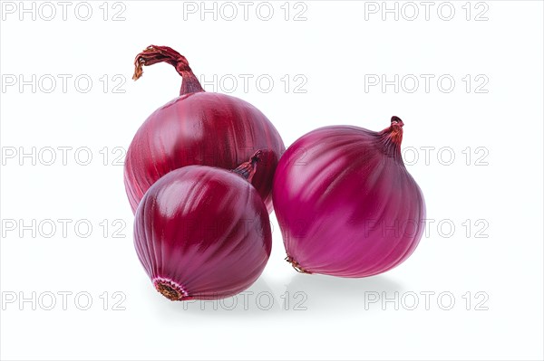 Fresh red onion isolated on white background