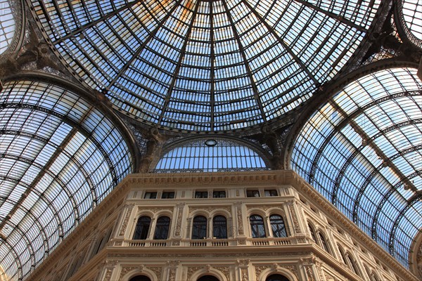 Galleria Umberto I. Shopping arcade covered by a large glass dome