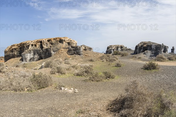 Rocky landscape around the volcano Montana de Guenia