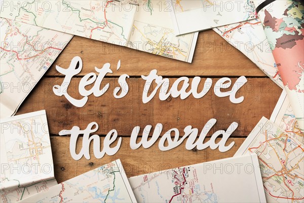 Top view travel concept with world maps. Resolution and high quality beautiful photo