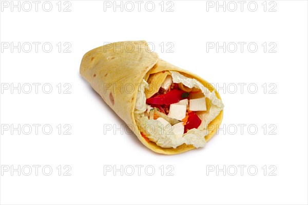 Layout for menu. Pita bread stuffed with turkey