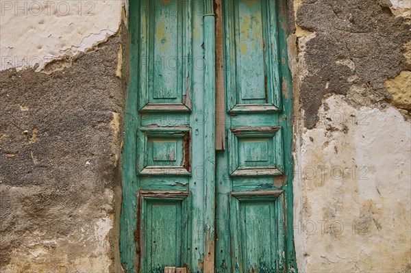 Green wooden door