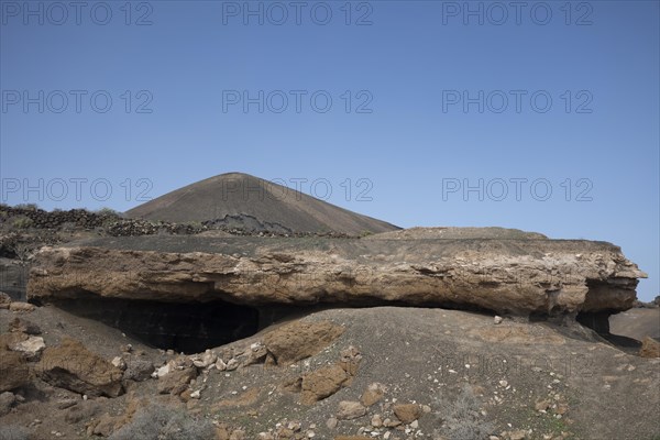 Rocky landscape around the volcano Montana de Guenia