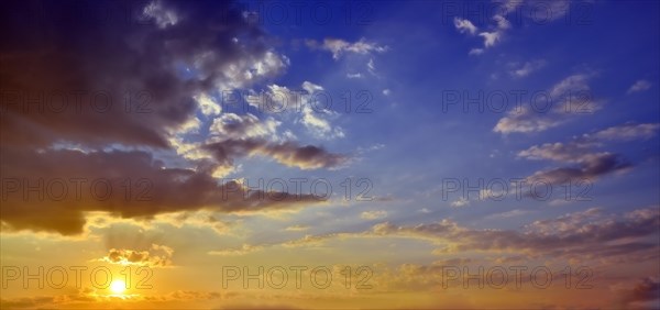 Sunset with atmospheric cloud formation