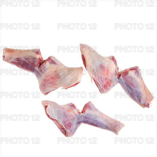 Fresh raw lamb ram shank isolated on white background