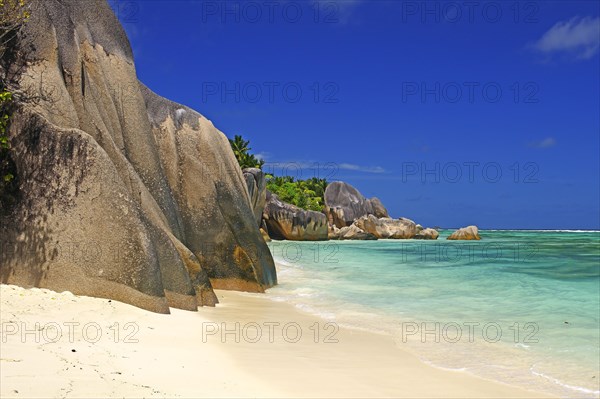 Beach and granite rocks at the dream beach Source d'Argent