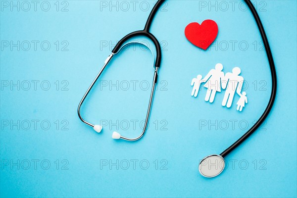 Medical stethoscope with paper cut family