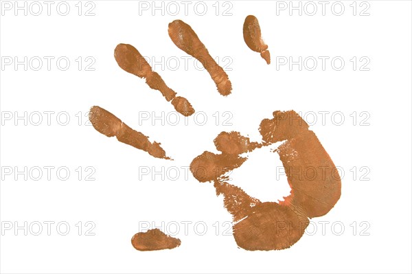 Tan handprint white. Resolution and high quality beautiful photo