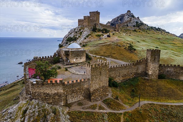 Aerial of the Genoese fortress of Sudak