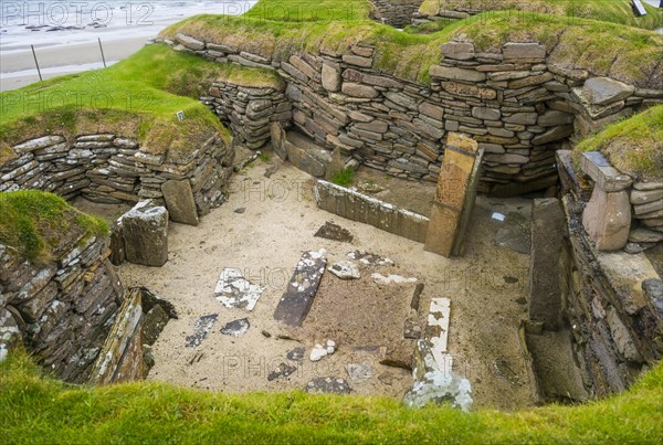 Unesco world heritage sight the stone build neolithic settlment of Skara Brae