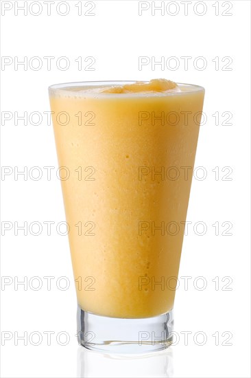 Pineapple smoothie isolated on white background