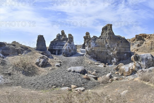 Rocky landscape around the volcano Montana de Guenia