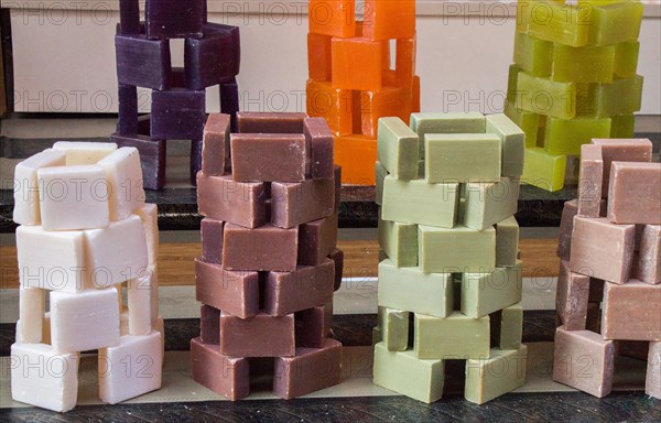 Collection of bars of fragrant hand made organic soap