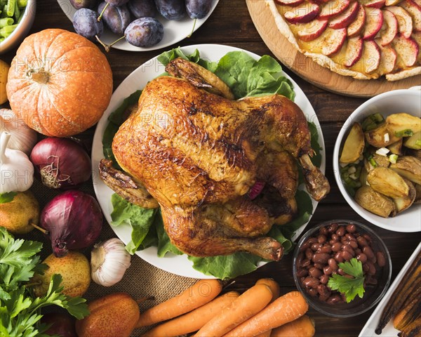 Thanksgiving meal concept with turkey. Resolution and high quality beautiful photo