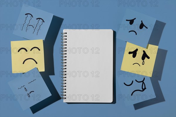 Blue monday with sticky notes notebook