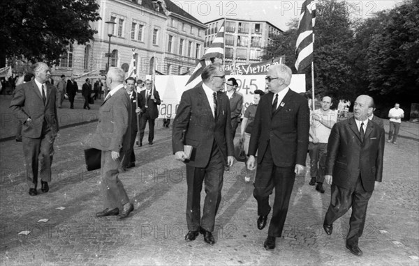 The left and the peace movement celebrated 8 May 1966 in Duesseldorf with a demonstration as Liberation Day