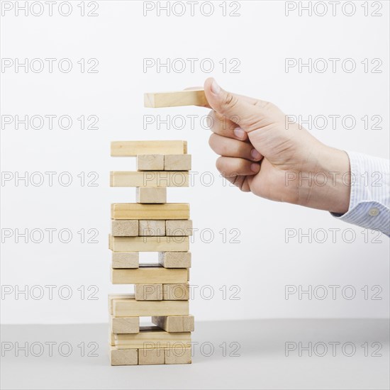 Business concept with wood blocks