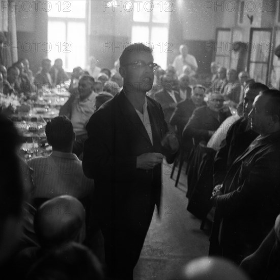 A gathering of protesting tenants in the Borbeck district of Essen