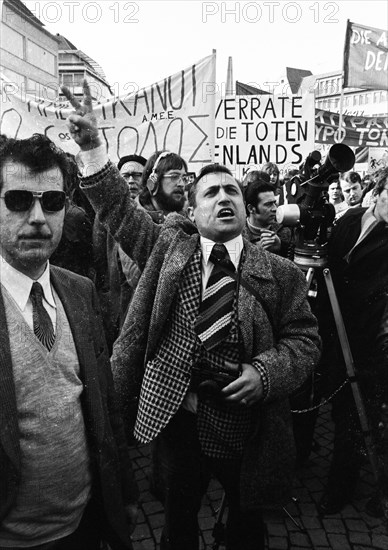 Greeks and Germans demonstrated in Bonn on 10. 3. 1973 against the Greek military junta and for freedom in Greece