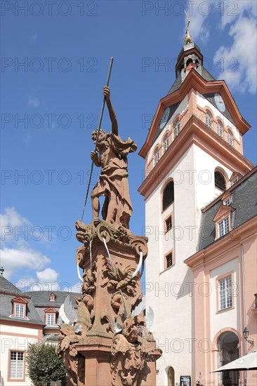 Market Square with Neptune Fountain and Tower of the Castle Church