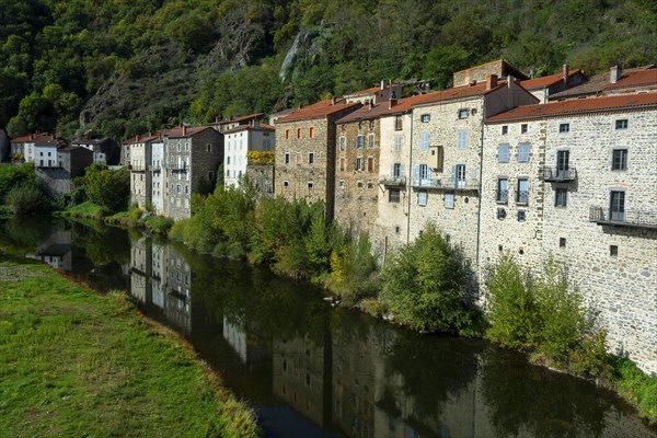 Lavoute Chilhac labelled Les Plus Beaux Villages de France on river Allier. Haute-Loire department