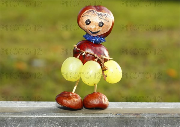 Chestnut figure with grapes in the evening light