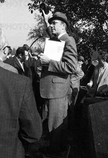 The auction of a bankrupt farm on 22. 09. 1971 in Greven in Muensterland