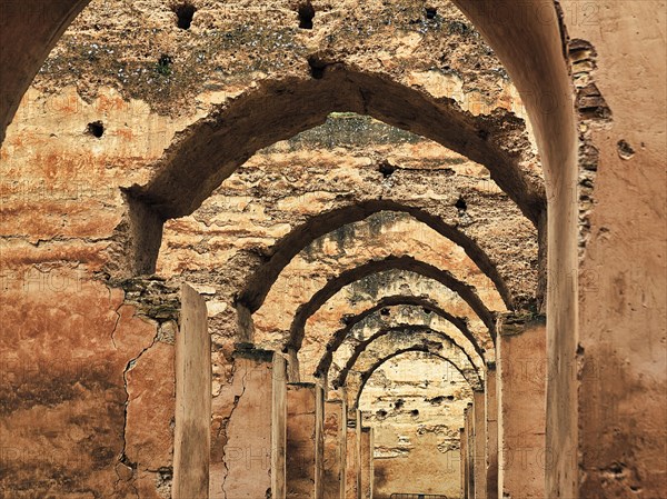 Endless rows of arches made of clay