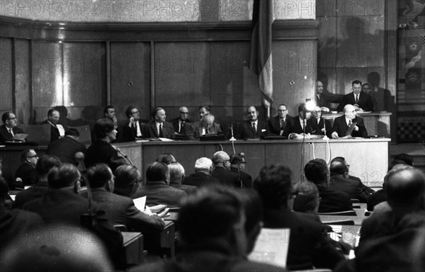Session of the North Rhine-Westphalian Parliament in 1965 in Duesseldorf