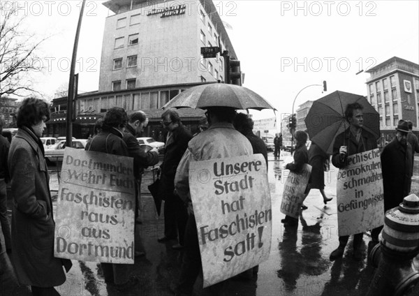 Protest action by young people from Dortmund on 25. 3. 1971 in Dortmund against the Greek military junta