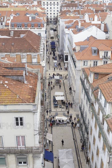 View from the elevador de Santa Justa to the old town of Lisbon