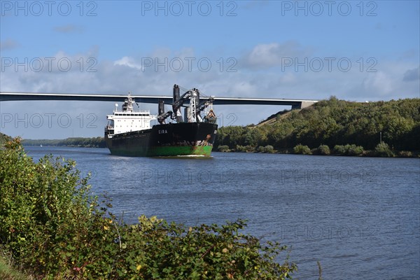 Cargo ship Eira sails through the Kiel Canal