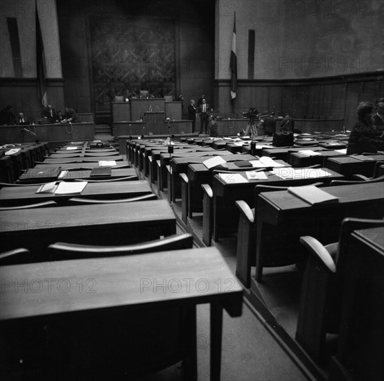 Session of the North Rhine-Westphalian Parliament in 1965 in Duesseldorf