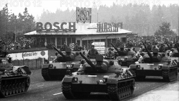 Parade of the Bundeswehr on the 20th anniversary of the founding of NATO in April 1969 at Dortmund Airport