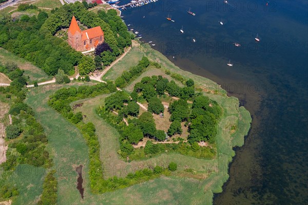 Aerial view of Poel Castle rampart