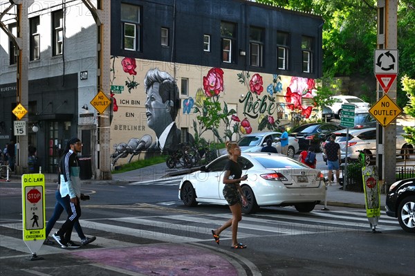 John F. Kennedy mural at The Berliner beer pub in Georgetown