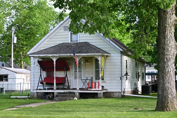 Simple wooden house with porch