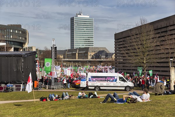 Crowd with flags