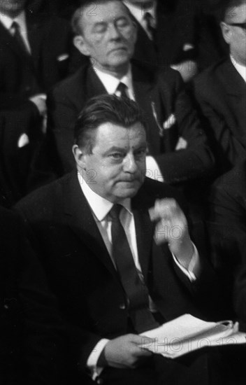 Franz Josef Strauss at a conference with Bundeswehr military personnel in the Ruhr area