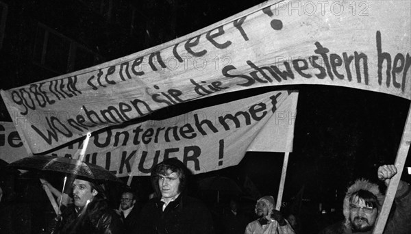 The dismissal of two nurses was protested by parts of the staff at Essen Hospital on 19 October 1973