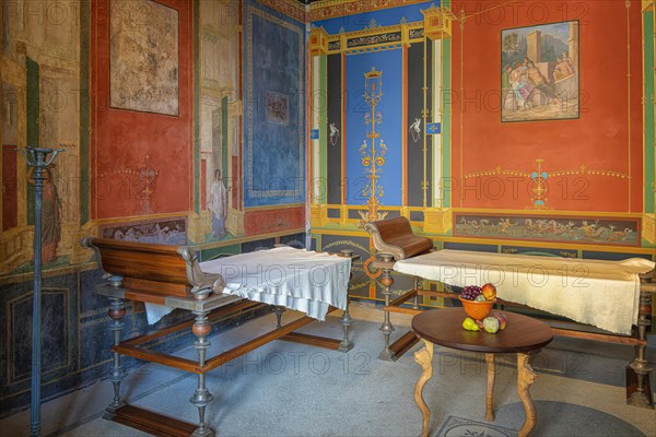 Exhibits and interior design in the Pompejanum in Aschaffenburg