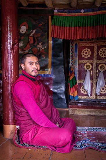 A monk from Lingshed Gompa