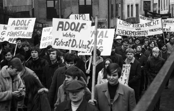 The 4th party congress of the radical right-wing NPD on 13 February 1970 in Wertheim in Baden-Wuerttemberg was accompanied by massive protests by democratic associations and parties