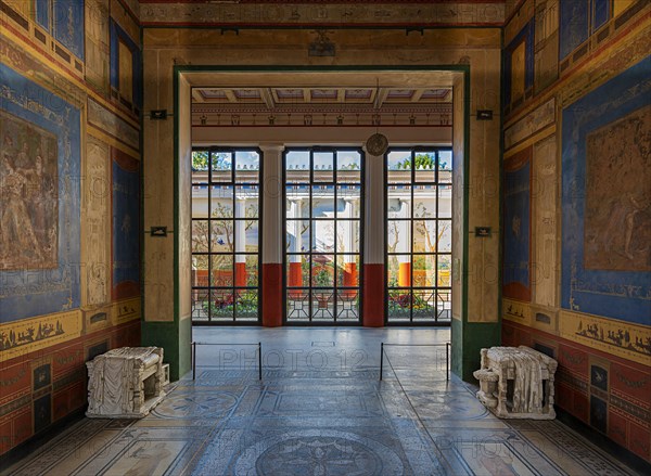 Exhibits and interior design in the Pompejanum in Aschaffenburg