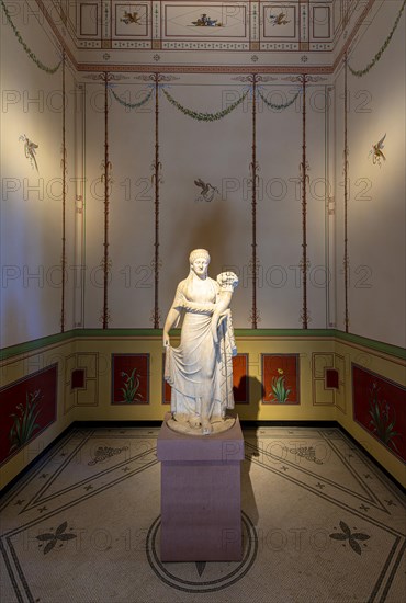 Exhibits and interior design in the Pompejanum in Aschaffenburg