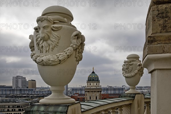 View over the roofs of the city from the observation deck of the French Cathedral with the view to the German Cathedral