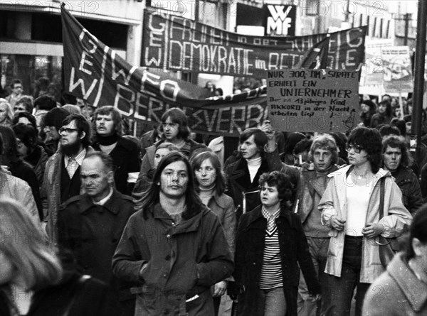 A demonstration initiated by the German Federation of Trade Unions