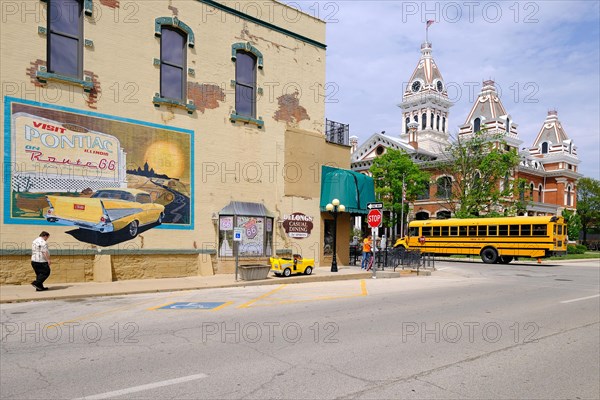 Mural in the historic centre of Pontiac