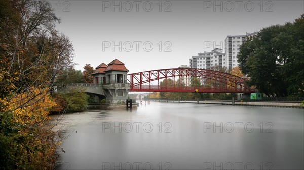 The Tegel Harbour Bridge also called the Six Bridge in autumn